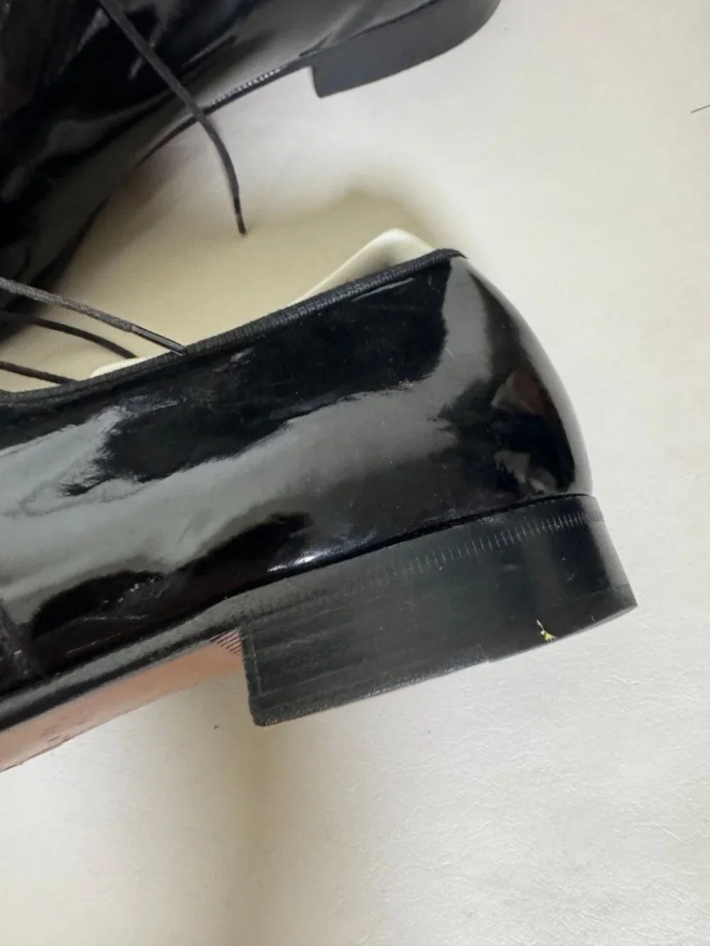 Salvatore Ferragamo Mens Black Patent Leather Oxford Dress Shoes Size 11 D Italy
